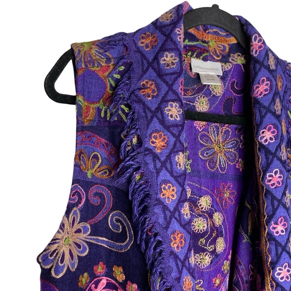 Soft Surroundings Wool Fringe Trim Vest - Picture 3 of 6